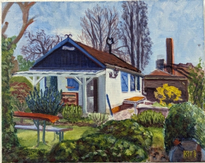 Schrebergarten / Garden shack
2022
acrylic on canvas
40 x 50 cm.
