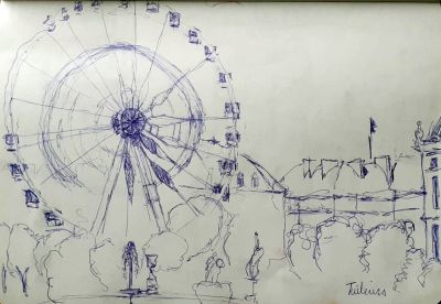 Jardin des Tuileries
2023
ballpoint pen
15 x 21 cm.
Keywords: Jardin des Tuileries;Paris