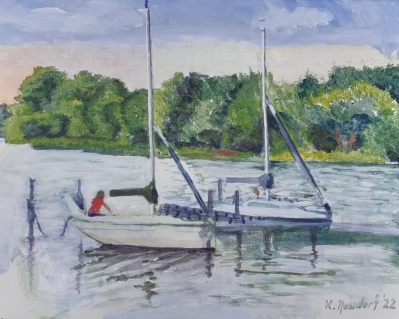 Wannsee Sparkasse boats
2022
acrylic on canvas
40 x 50 cm.
