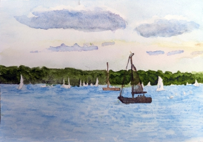 Wannsee
2024
watercolor
20 x 32 cm. 
