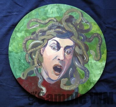 Modern day Medusa
2014
acrylic on canvas
60 cm diameter
Keywords: medusa;poisonous snakes