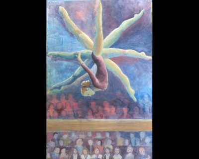 Aerial over time
2011
acrylic on canvas
70 x 55 cm. 
Keywords: aerial;gymnastics;balance beam