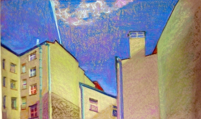 Study for Berlin Skyline
2005
pastel on paper
29.7 x 42 cm. 

