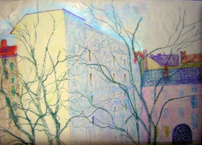 Milchhof Hof study
2005
pastel
29.7 x 42 cm. 

